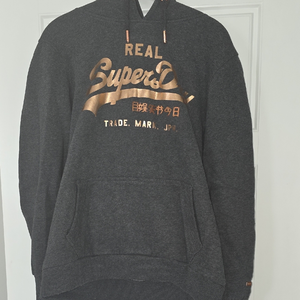 Superdry Dark Gray Hoodie with Copper Detail